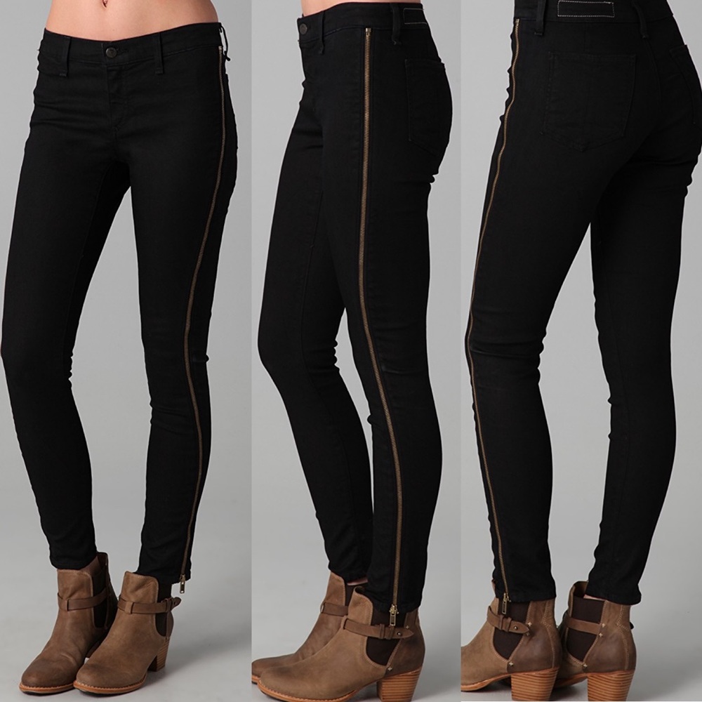 NWT Rag & Bone/JEAN The Scuba Jeans Side Zips Sz 26 Skinny Midnight Made In USA